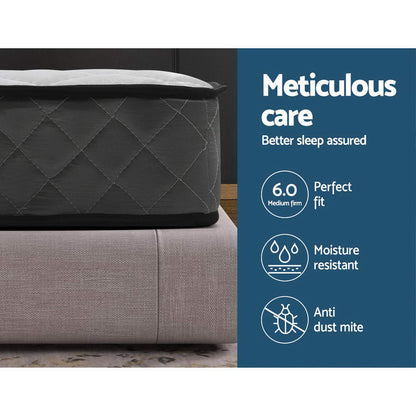 Bed Frame Double Size Grey NEO And 16cm Mattress