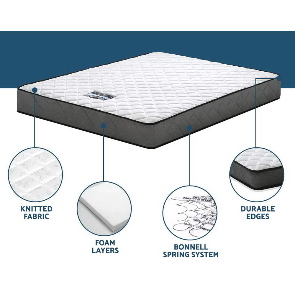 Bed Frame Double Size Grey NEO And 16cm Mattress