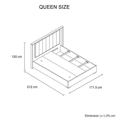 Queen 5 Pcs Bedroom Suite Fabric Upholstery MDF Combination of Champagne and Black Colour