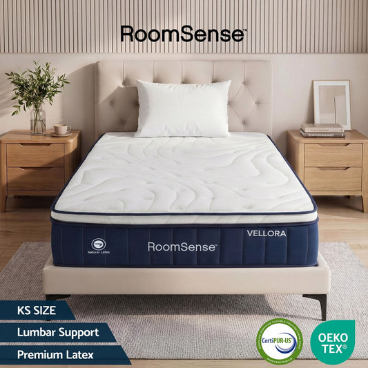 King Single Mattress , 30cm Medium Firm Hybrid Mattress with Latex Lumbar Support for Back Pain Relief , Pocket Spring Mattress King Single Size in a Box