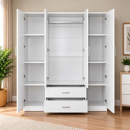 4 Door 2 Drawer with Mirror