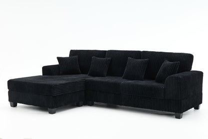 Upgraded Corduroy Fabric Sectional Sofa – Extra Large 286cm