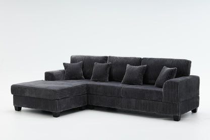 Upgraded Corduroy Fabric Sectional Sofa – Extra Large 286cm