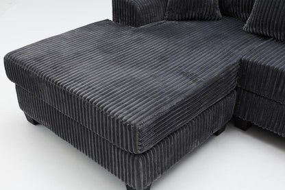 Upgraded Corduroy Fabric Sectional Sofa – Extra Large 286cm