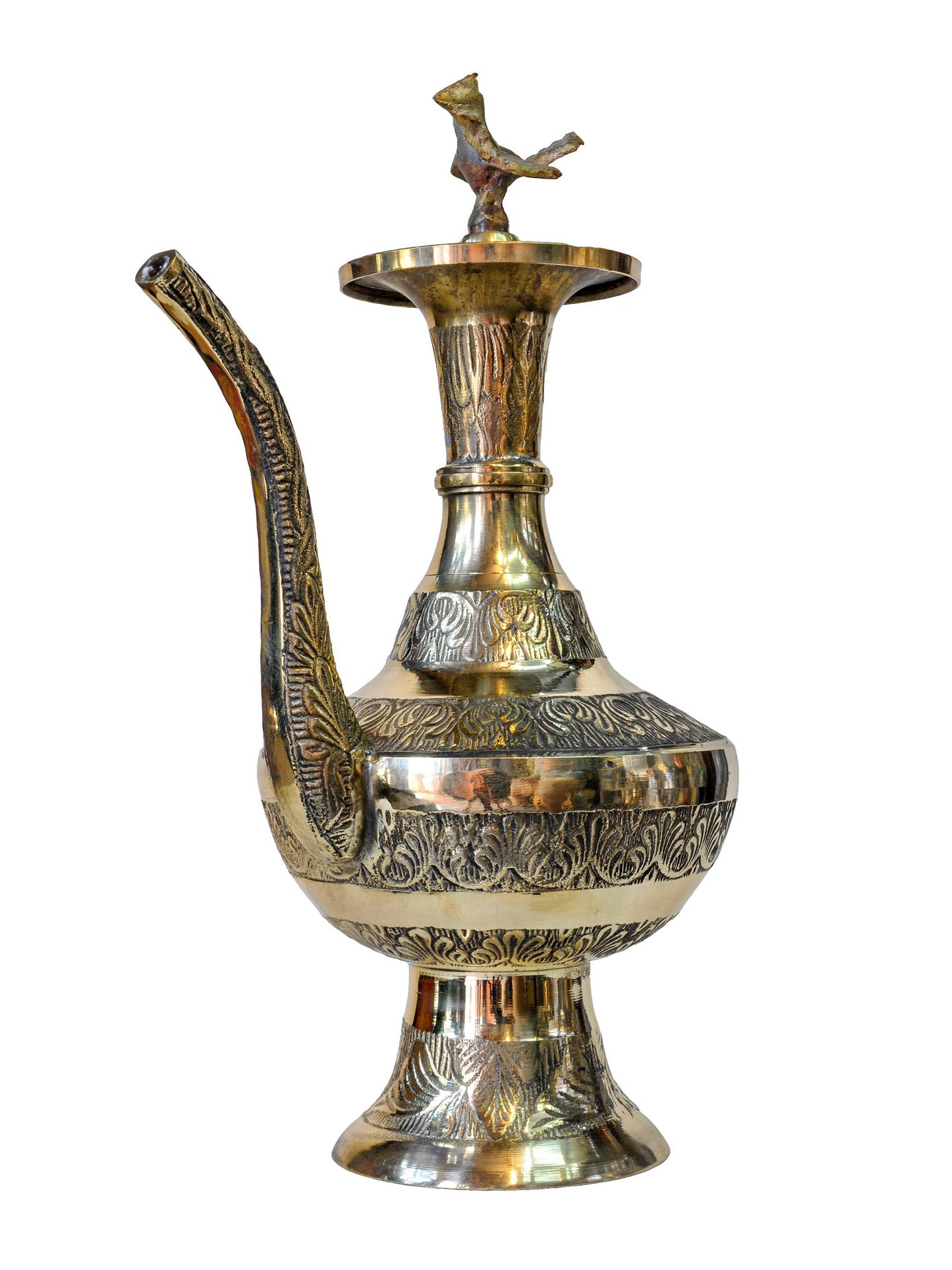 Handmade Traditional Nepali Karuwa, Water Pot with Carved Design